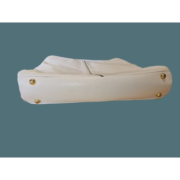 Ann Klein Faux Leather Off White Multi Compartment Shoulder Bag - Picture 6 of 14